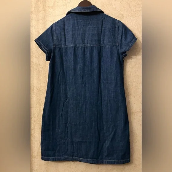 J Crew Factory Lace-up Denim  Mini Dress - Picture 4 of 7